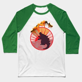 Hey, Godzilla Is Burning Your T-Shirt! - Funny Godzilla Baseball T-Shirt